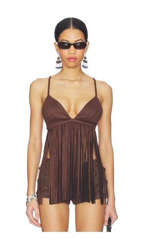 Moriah Fringe Faux Suede Top en . Taille L. Also en M, S, XL - MORE TO COME - Modalova