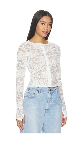 T-SHIRT DENTELLE MANCHES LONGUES ET BOUTONS-PRESSION VESCA en . Taille L. Also en M, S, XS - Michael Lauren - Modalova
