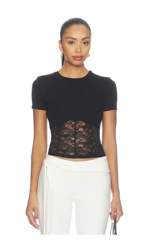T-SHIRT À MANCHES COURTES EN DENTELLE CÔTELÉE EMBER en . Taille XS. Also en S, M - Michael Lauren - Modalova