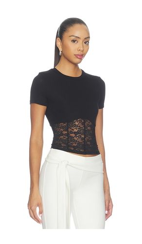 T-SHIRT À MANCHES COURTES EN DENTELLE CÔTELÉE EMBER en . Taille XS. Also en S, M - Michael Lauren - Modalova