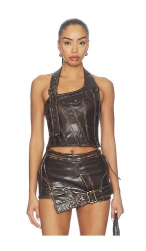 Off-shoulder Leather Crop Top en . Taille XS. Also en S, M, L - MARRKNULL - Modalova