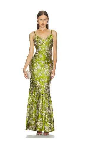 ROBE MAXI EN SATIN VERT en . Taille 2/XS. Also en 4/S, 6/SM, 8/M - Nadine Merabi - Modalova