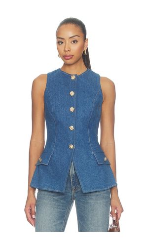 GILET EN JEAN DÉLAVÉ VINTAGE en . Taille 2/XS. Also en 4/S, 6/SM, 8/M, 10/L - Nadine Merabi - Modalova