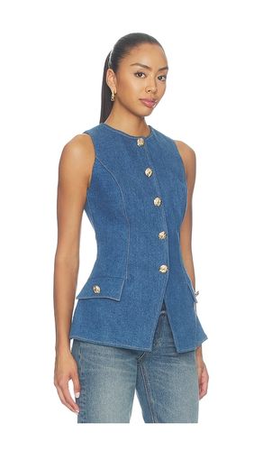 GILET EN JEAN DÉLAVÉ VINTAGE en . Taille 2/XS. Also en 4/S, 6/SM, 8/M, 10/L - Nadine Merabi - Modalova
