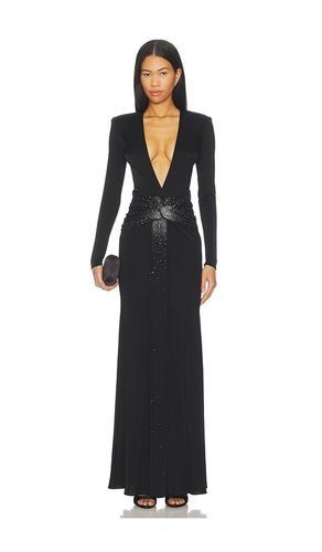 ROBE MAXI ORNÉE DE CRISTAUX AZURE en . Taille 36/4. Also en - ILKYAZ OZEL - Modalova