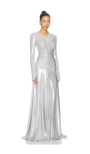 ROBE DE SOIRÉE LONG SLEEVE V NECK SHIRRED FRONT FLARED en , . Taille L. Also en S, XS, XXS - Norma Kamali - Modalova