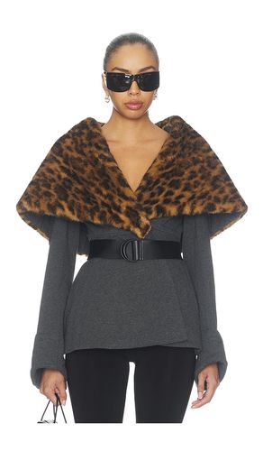 Shawl Collar Peplum Jacket en Dark Heather & Spotted Animal en . Taille L. Also en M, S, XL, XS, XXS - Norma Kamali - Modalova