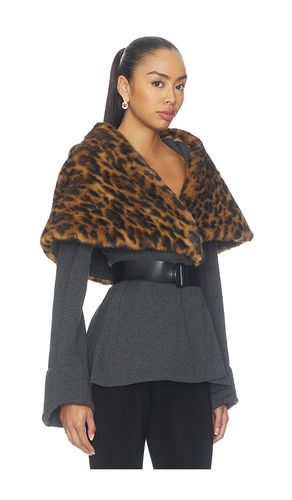 Shawl Collar Peplum Jacket en Dark Heather & Spotted Animal en . Taille L. Also en M, S, XL, XS, XXS - Norma Kamali - Modalova