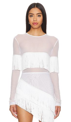 Long Sleeve Crewneck Fringe Top in . Size L. Also in M - Norma Kamali - Modalova