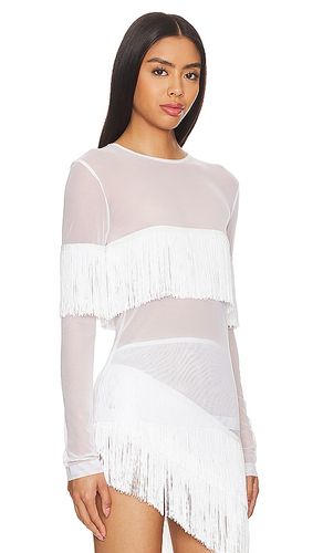 Long Sleeve Crewneck Fringe Top in . Size L. Also in M - Norma Kamali - Modalova
