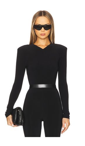 Long Sleeve Shoulder Pad V Neck Top en . Taille M. Also en S, XS - Norma Kamali - Modalova