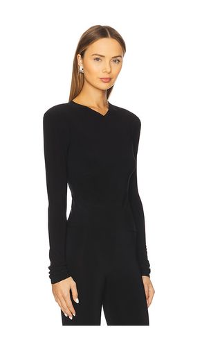 Long Sleeve Shoulder Pad V Neck Top en . Taille M. Also en S, XS - Norma Kamali - Modalova