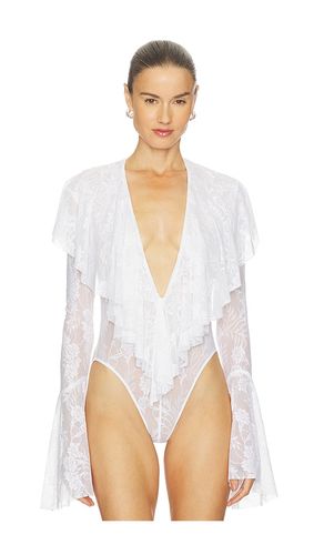 BODY À VOLANTS ET DÉCOLLETÉ EN V PROFOND À MANCHES LONGUES en . Taille M. Also en - Norma Kamali - Modalova