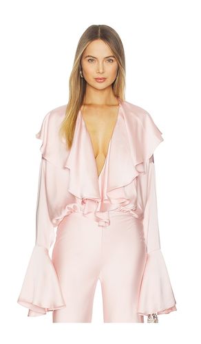 BODY LONG SLEEVE DEEP V RUFFLE en . Taille L. Also en M, XL, XS - Norma Kamali - Modalova