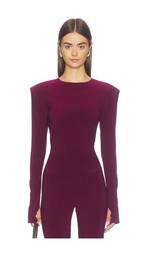 TOP RAS-DE-COU ÉPAULETTES ET MANCHES LONGUES en . Taille XXS. Also en XS, S, M, L, XL - Norma Kamali - Modalova