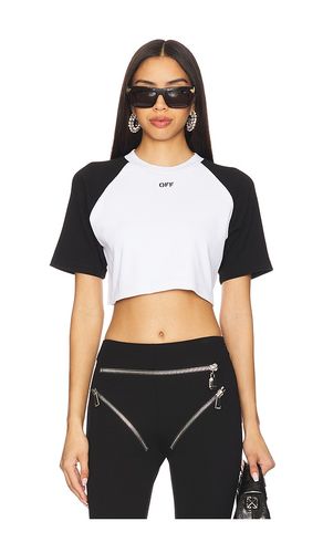 OFF- T-SHIRT CROPPED RAGLAN OFF BICOLOR in ,. Size S, XS - OFF-WHITE - Modalova