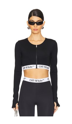 Logoband Zipped Crop Top in . Size M, S, XS - OFF-WHITE - Modalova