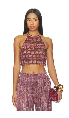 Rose Mirage Beaded Halterneck Top en . Taille 0. Also en 10, 12, 2, 6, 8 - PatBO - Modalova