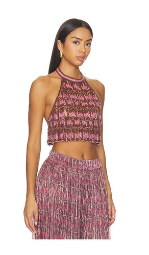 Rose Mirage Beaded Halterneck Top en . Taille 0. Also en 2, 6, 8, 10, 12 - PatBO - Modalova