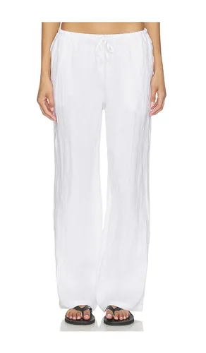 PANTALON EN LIN AVEC CORDON DE SERRAGE LORANA en . Taille M. Also en S, XL, XS - perfectwhitetee - Modalova