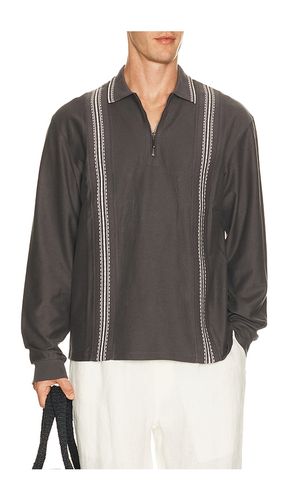 Panel Long Sleeve Zip Polo en . Taille S. Also en M, L, XL/1X - Palmes - Modalova