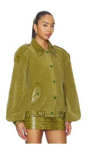 BOMBER COURT EN VELOURS CÔTELÉ AVEC DÉTAILS CROCO en . Taille XS. Also en M, L - Rowen Rose - Modalova