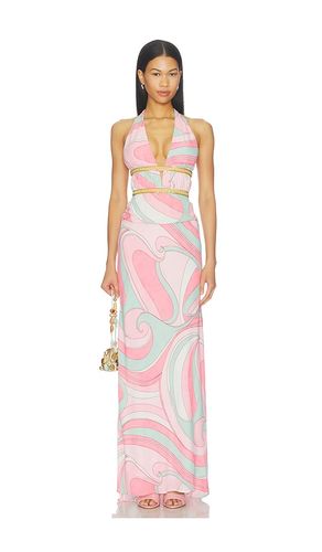 ROBE MAXI DÉCOLLETÉ PLONGEANT ET TOUR DE COU XYLIA en . Taille L. Also en M, S, XL, XS - Runaway The Label - Modalova