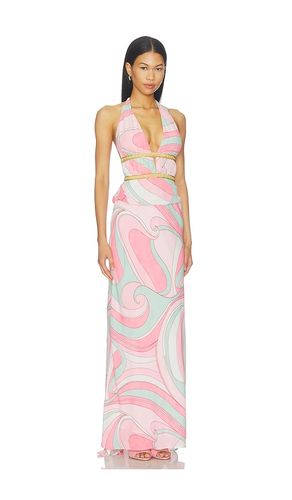 ROBE MAXI DÉCOLLETÉ PLONGEANT ET TOUR DE COU XYLIA en . Taille XS. Also en S, M, L, XL - Runaway The Label - Modalova