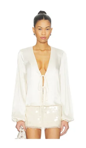 Lucille Tie Front Long Sleeve Top en . Taille L. Also en M, S, XL, XS - SNDYS - Modalova
