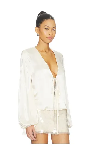Lucille Tie Front Long Sleeve Top en . Taille L. Also en M, S, XL, XS - SNDYS - Modalova
