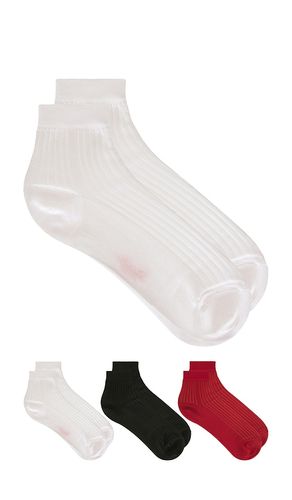 LOT DE 3 PAIRES DE CHAUSSETTES CÔTELÉES SOYEUSES SILKY RIB QUARTER SOCKS en - Stems - Modalova
