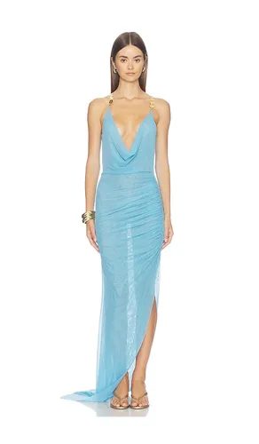 ROBE RÉVERSIBLE À COL BÉNITIER ASYMÉTRIQUE AVEC BRELOQUES SUR LES BRETELLE CAELIA en . Taille 34/XS. Also en 36/S, 38/M, 40/L - SIDERA - Modalova