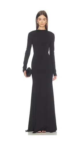 ROBE DE SOIRÉE À MANCHES LONGUES ET DOS OUVERT AVEC DÉTAILS SOLEIL & CHAÎNE RHEA en . Taille 34/XS. Also en 36/S, 38/M, 40/L - SIDERA - Modalova