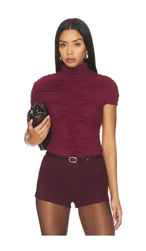 Mock Neck Overlay Gathered Top en . Taille L. Also en M, S, XL, XS - Susana Monaco - Modalova
