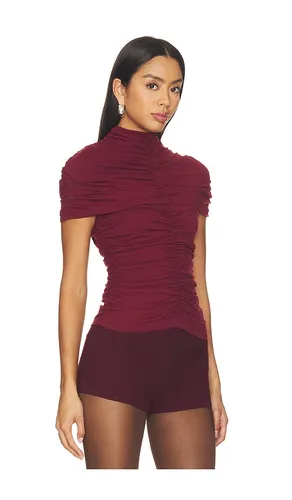 Mock Neck Overlay Gathered Top en . Taille L. Also en M, S, XL, XS - Susana Monaco - Modalova
