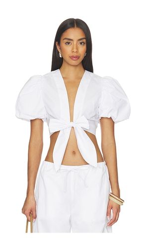 TOP EN POPELINE À MANCHES BULLE ET LIEN DEVANT en . Taille L. Also en M, S, XS - Susana Monaco - Modalova