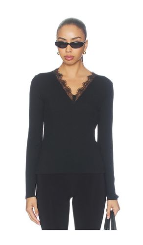 Lace Trim Longsleeve V Neck Top en . Taille L. Also en M, S, XS - Vince - Modalova