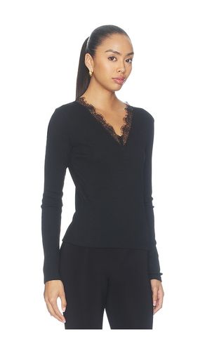 Lace Trim Longsleeve V Neck Top en . Taille L. Also en M, S, XS - Vince - Modalova