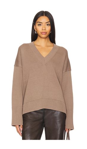 T-SHIRT OVERSIZED DÉCOLLETÉ V ORGANIC COTTON RIB TRIM in . Size S - White + Warren - Modalova