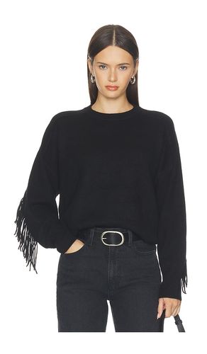 Cashmere Blend Luxe Fringe Crew Sweater en . Taille L. Also en M, S, XS - White & Warren - Modalova