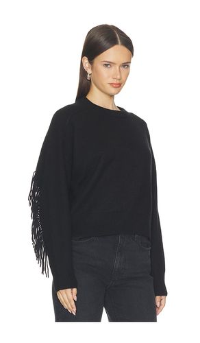 Cashmere Blend Luxe Fringe Crew Sweater en . Taille L. Also en M, S, XS - White & Warren - Modalova