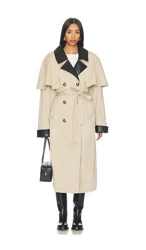 Faux Leather Trim Trench Coat en . Taille L. Also en - WeWoreWhat - Modalova