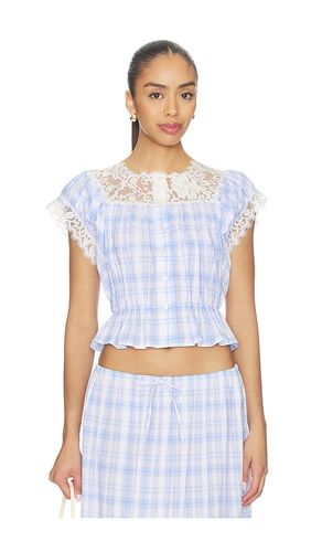 Lace Trim Button Check Top en ,. Taille L. Also en - Yuhan Wang - Modalova