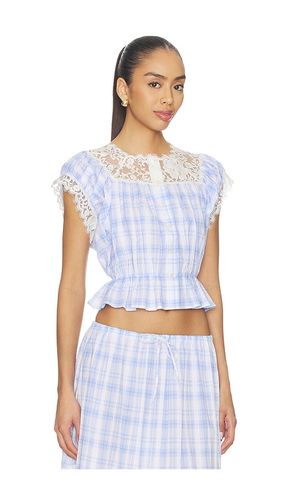 Lace Trim Button Check Top en ,. Taille S. Also en L - Yuhan Wang - Modalova