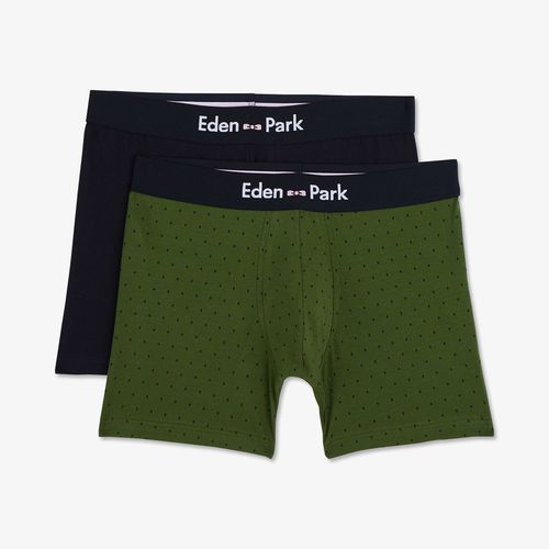 Pack de 2 boxers kaki et bleu foncé - Eden Park - Modalova