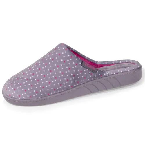 Chaussons Mules Ultra Confortables, Semelle À Mémoire De Forme Et Soutient De La Voûte Plantaire Pois - Isotoner - Modalova