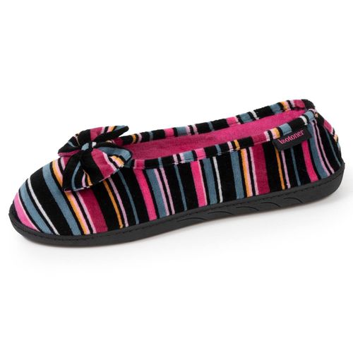 Chaussons Ballerines Semelle Ergonomique Confortables, Semelle À Mémoire De Forme Rayures - Isotoner - Modalova