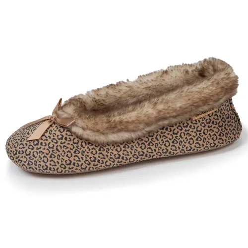 Chaussons Ballerines Semelle Ultra-souple, Confortables, Semelle À Mémoire De Forme Léopard - Isotoner - Modalova