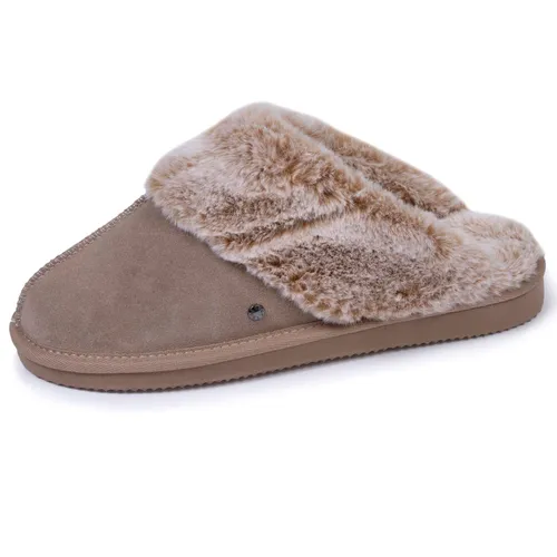 Chaussons Mules Cuir Fourré Chaud - Isotoner - Modalova