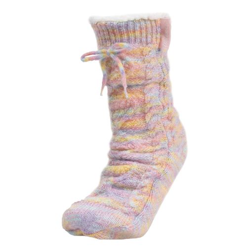 Chaussettes D'intérieur Maille Torsadée - Fourrées, Antidérapantes Multicolor - Isotoner - Modalova